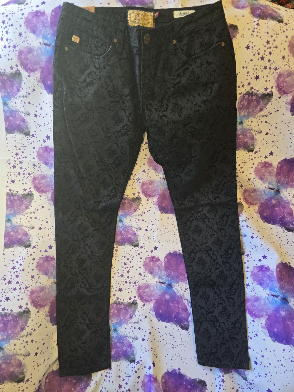 NWT Dear John Joyride Black Floral Burnout Skinny Jeans